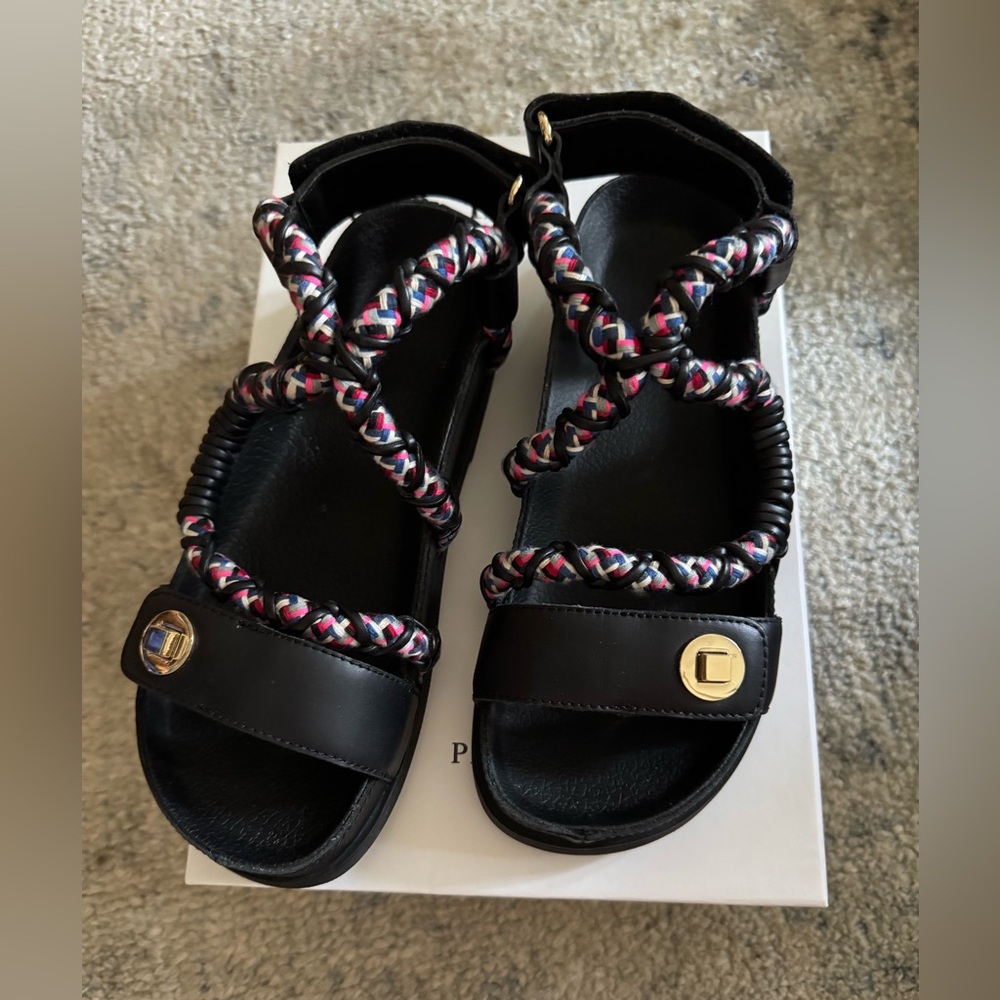 Sandro Helga Black Rope Open-Toe Sandals